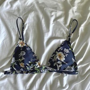 Blue floral bikini top